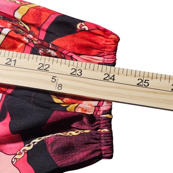 INC Women’s Twist Blouse Pink Print 6 Maximalist Power Top Night Out Bold - Picture 11 of 13